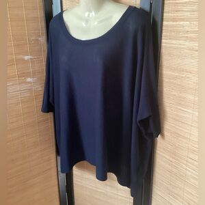 H&M lightweight sweater XS Navy Blue EUC loose fit scoop neck
